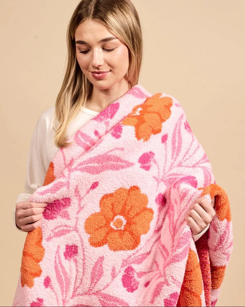 Poppin’ Petals Hot Pink Blanket