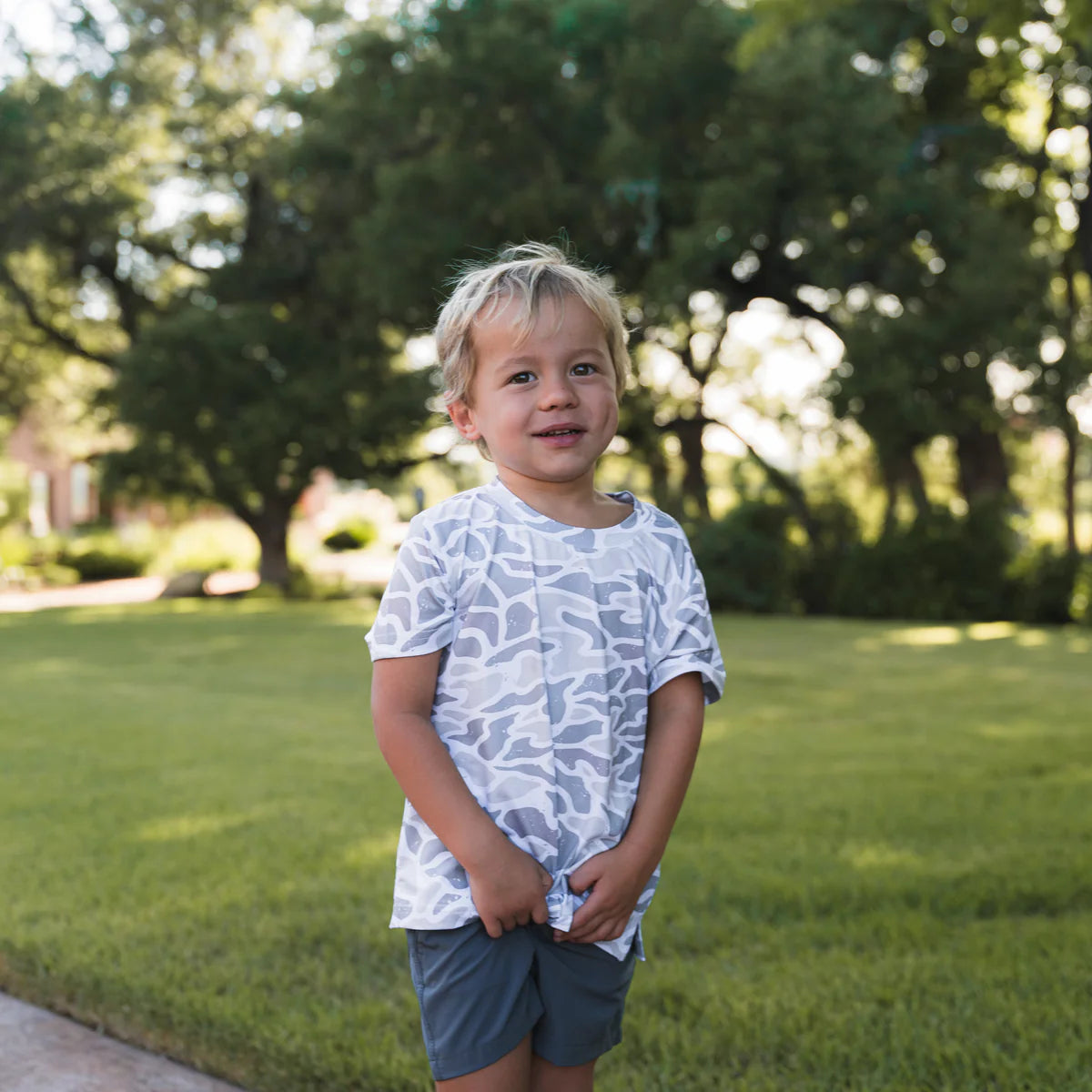 Youth Go To Tee White Camo