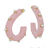 2” Pink Studded Acrylic Teardrop Earring
