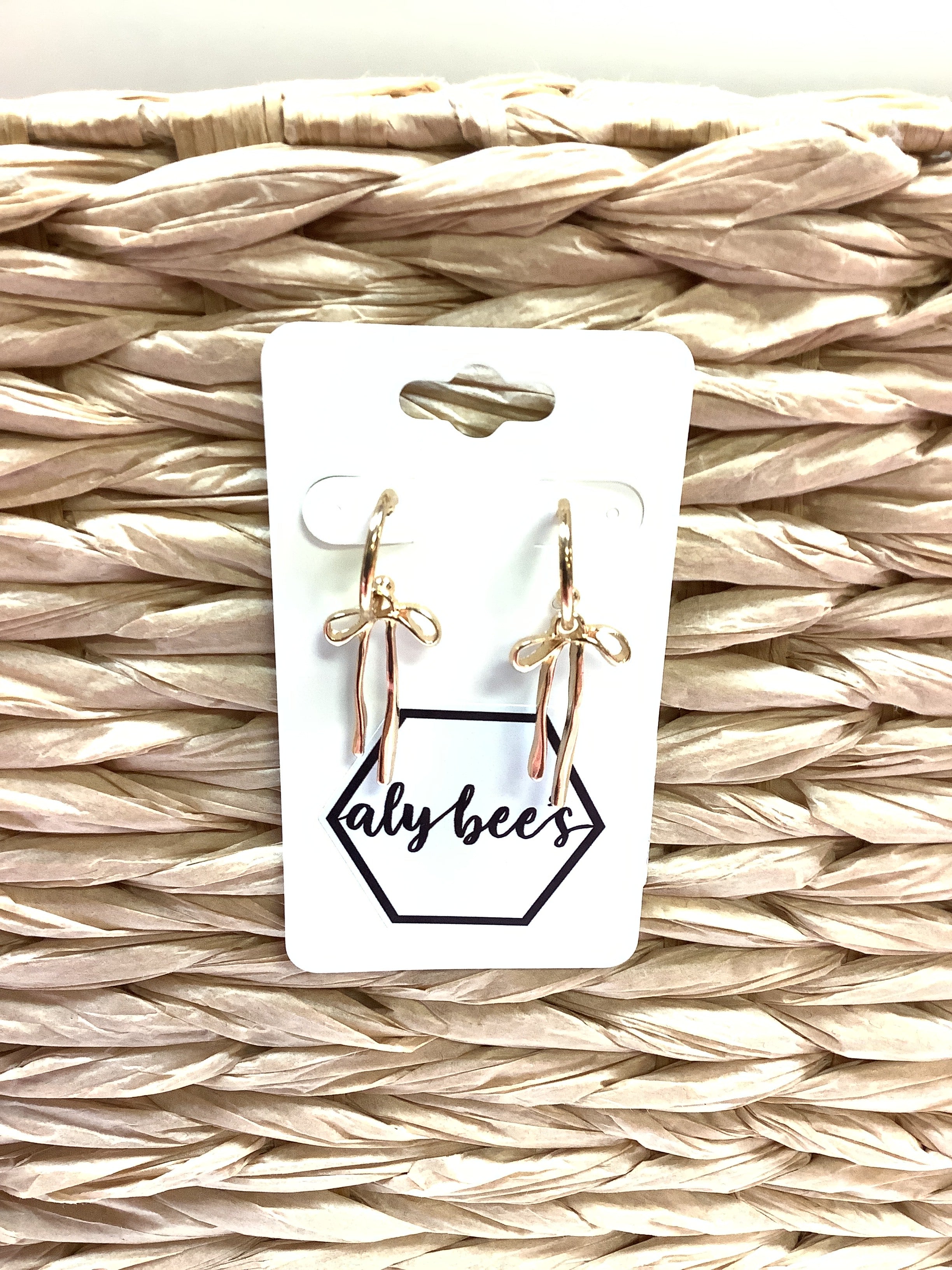 Bow Charm Hoop Earrings