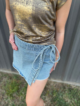 Denim Wrap Skort