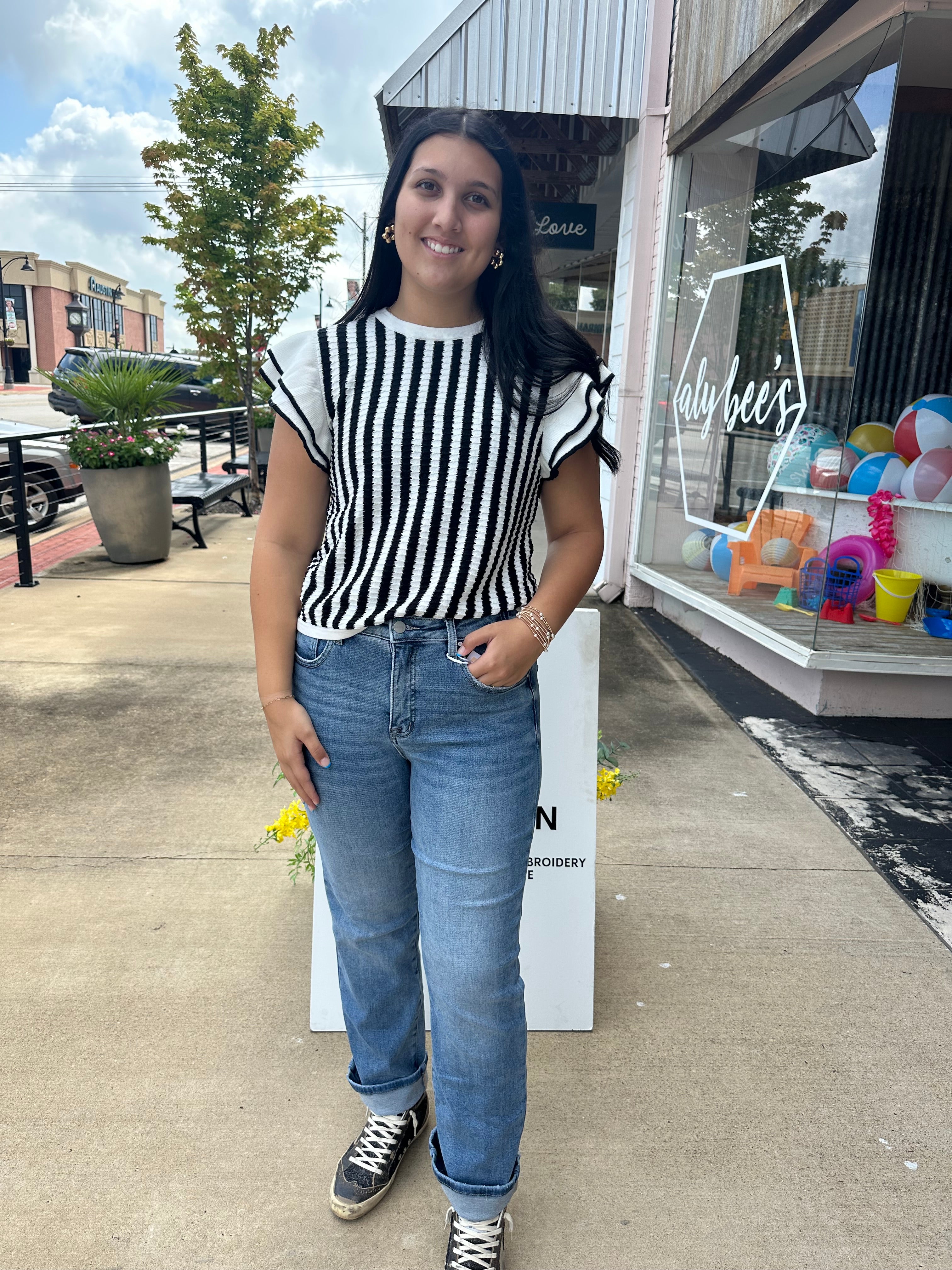 TC High Rise Ankle Straight Adjustable WB Jean