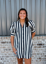 Lisa Navy Striped Dress