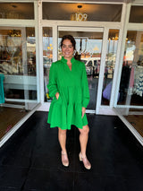 Green sweater dress