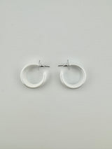 White Hoop Earring