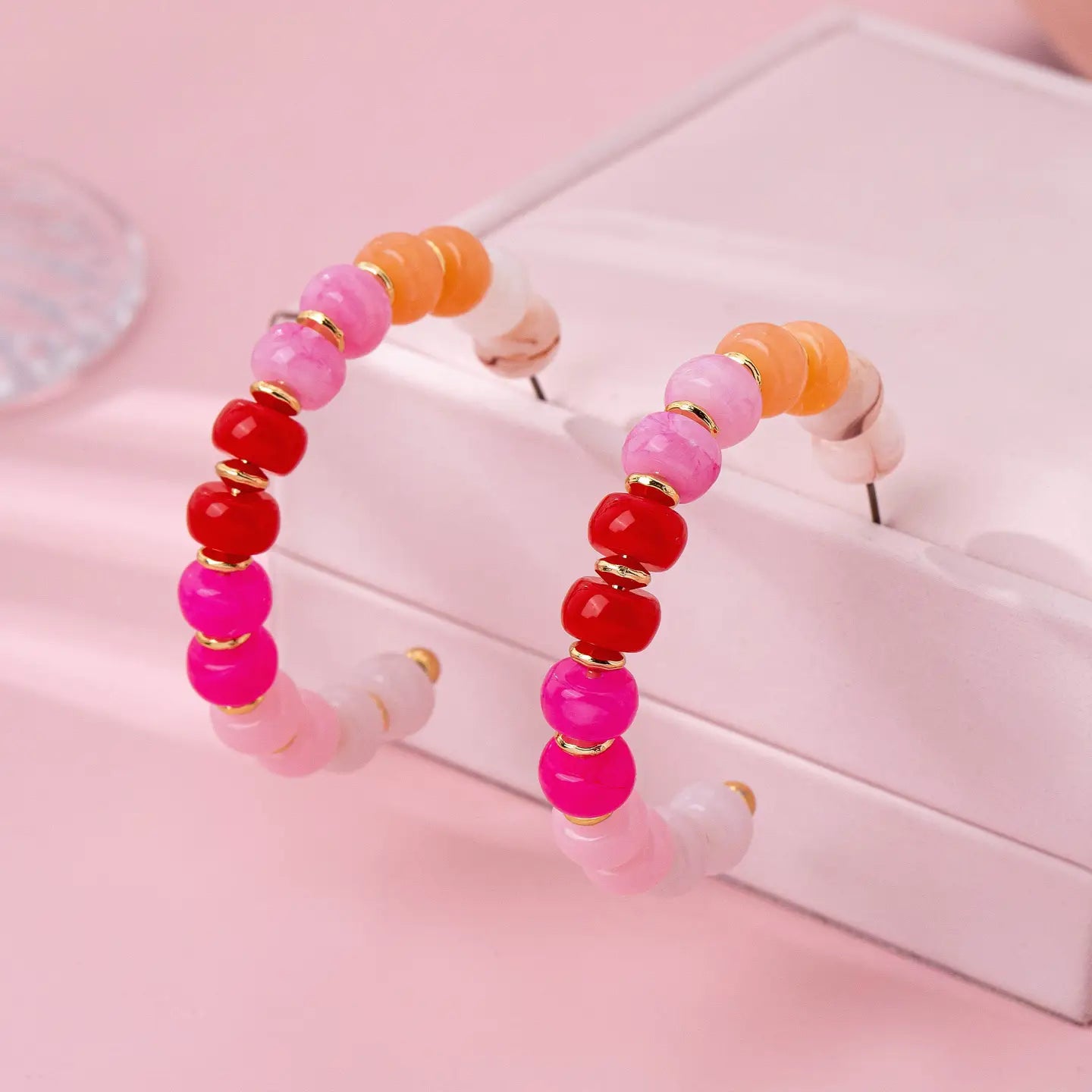 Rainbow Beaded Earrings