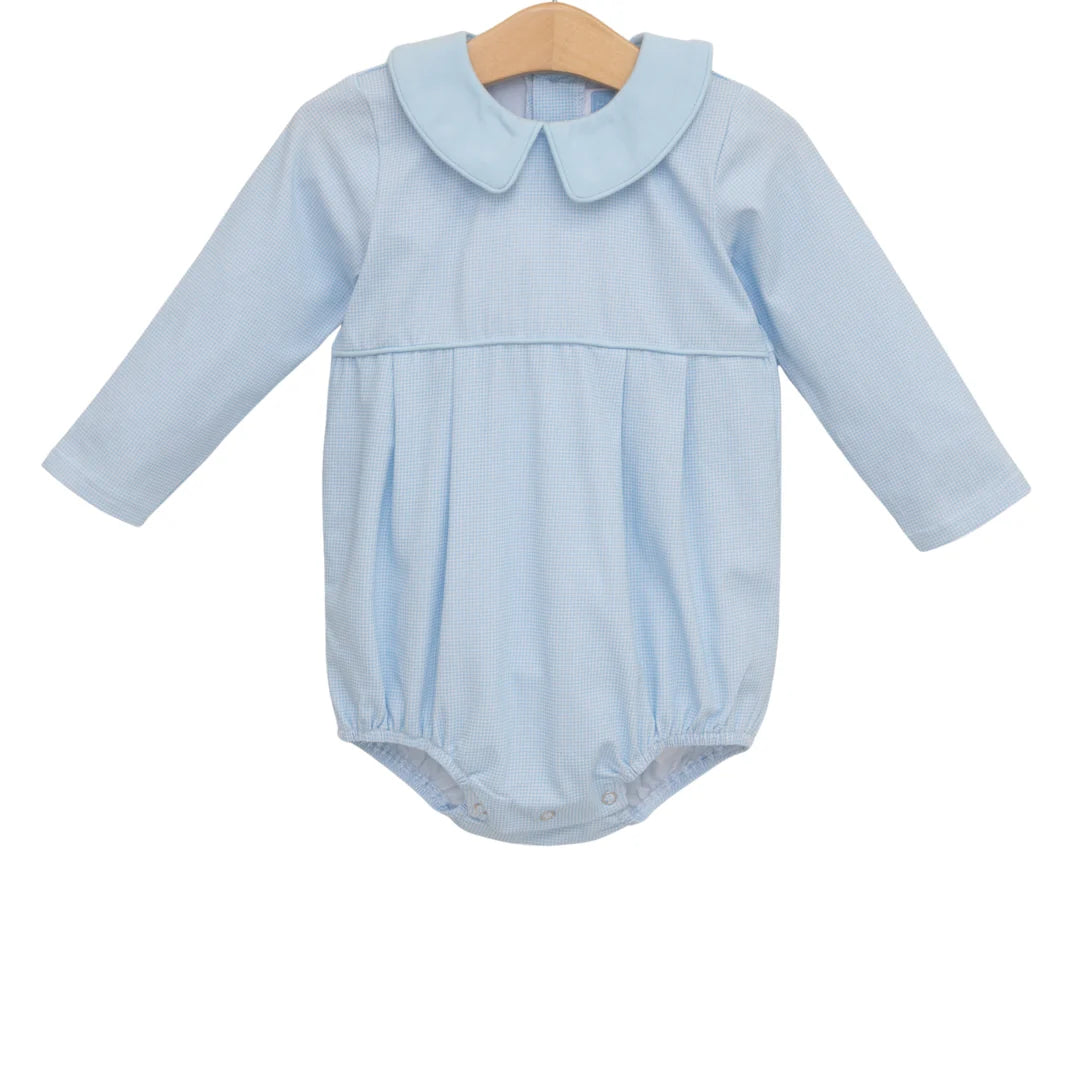 Archie Bubble Light Blue Micro-gingham