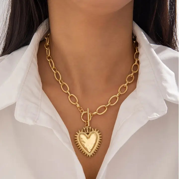 Toggle Heart Chain Necklace