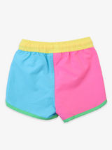 Neon Color Block Swim Trunks