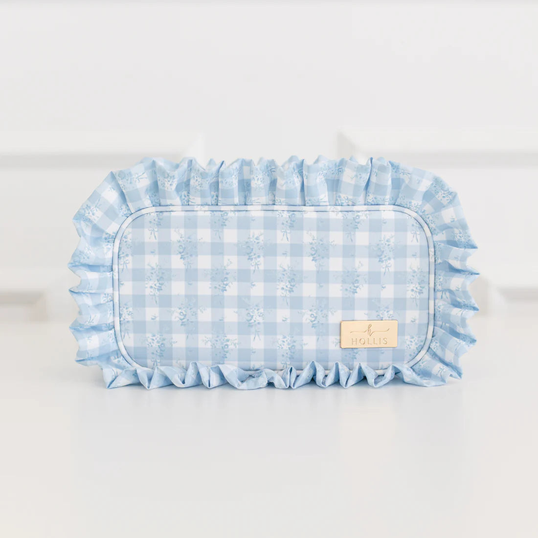 Ruffled Nylon Medium Pouch