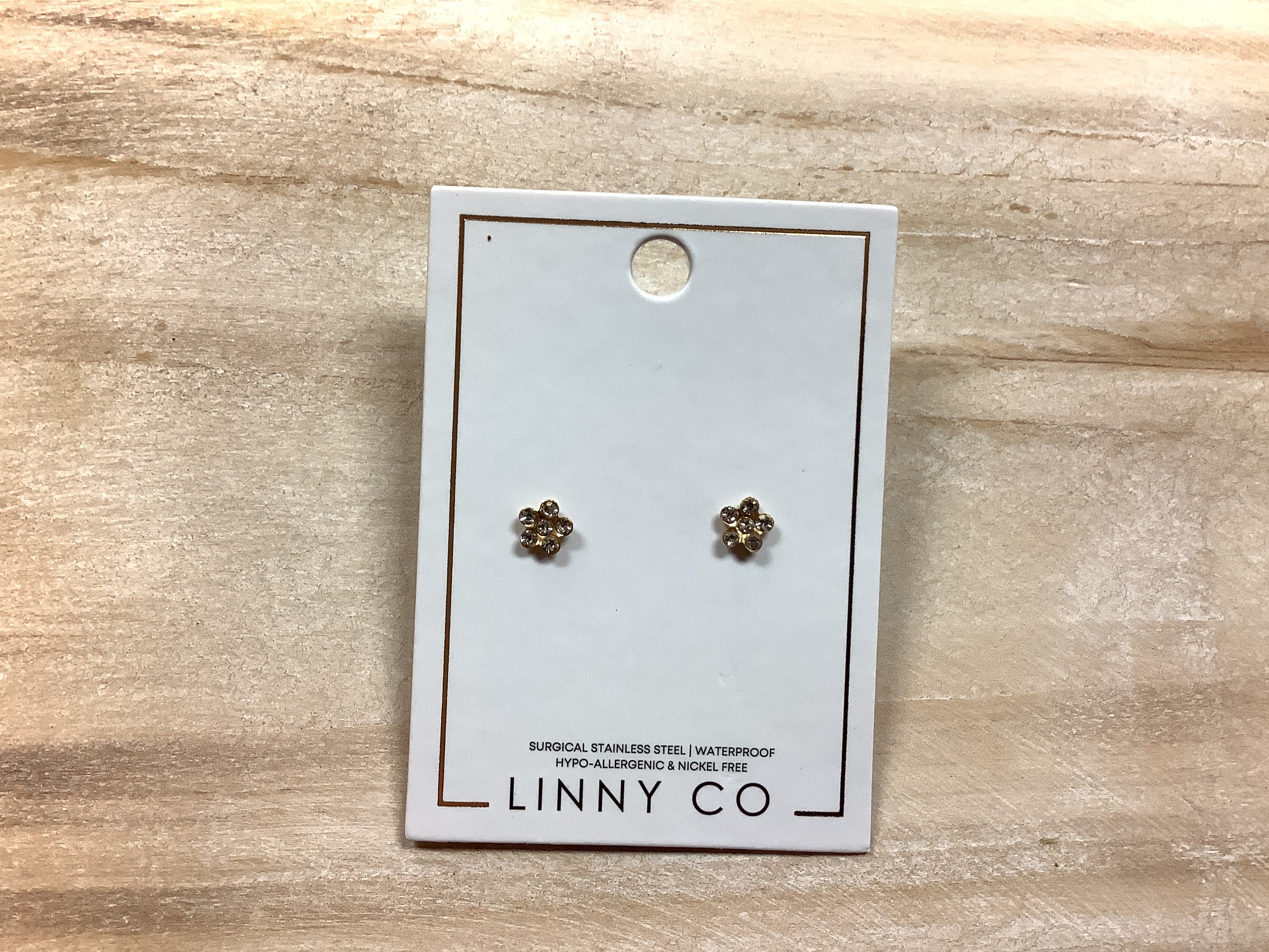 Linny Co Lyla Flower Clear Earrings