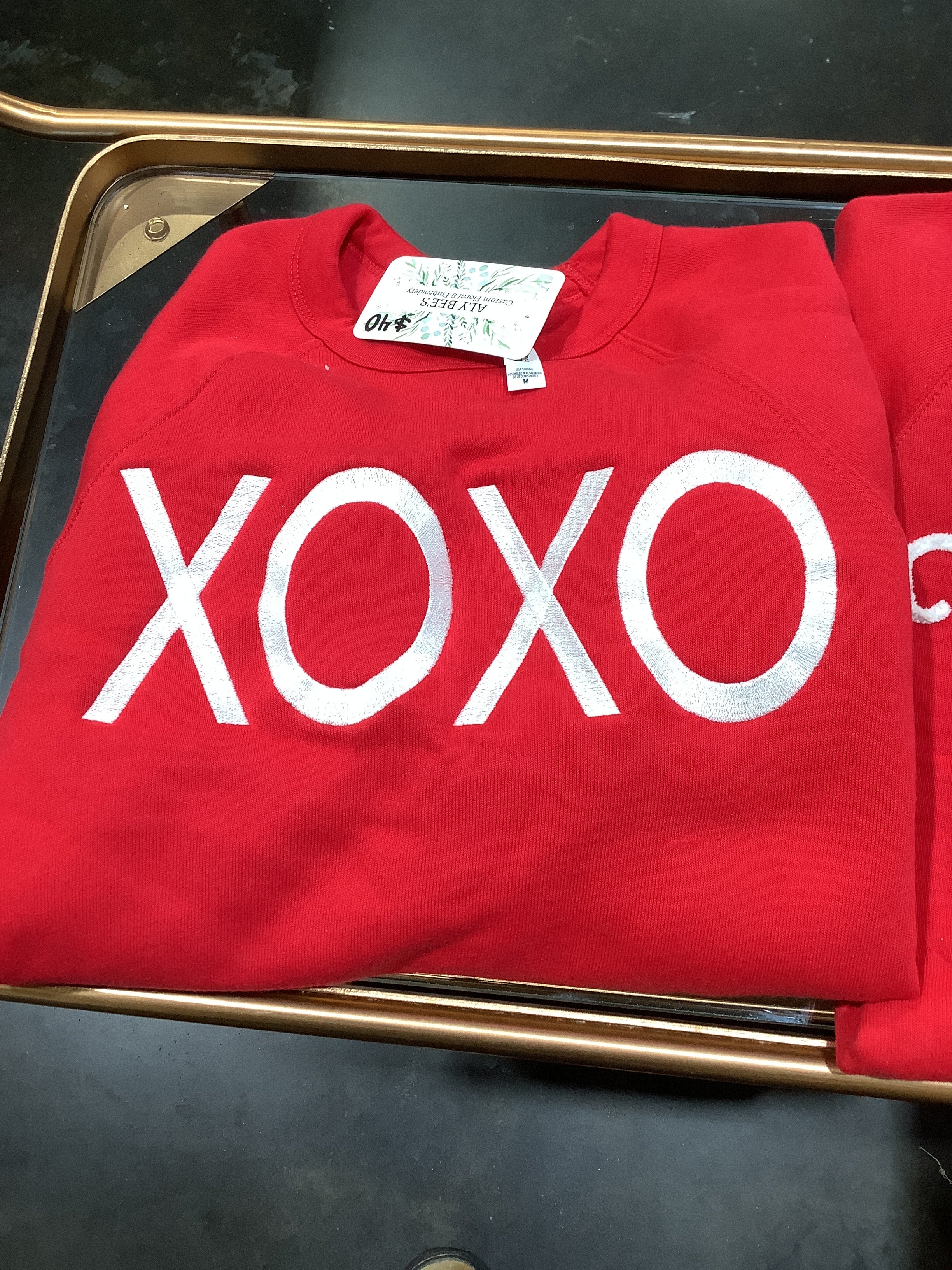 Red XOXO Block Sweatshirt