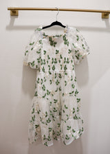 Girls Embroidered Floral Smocked Dress