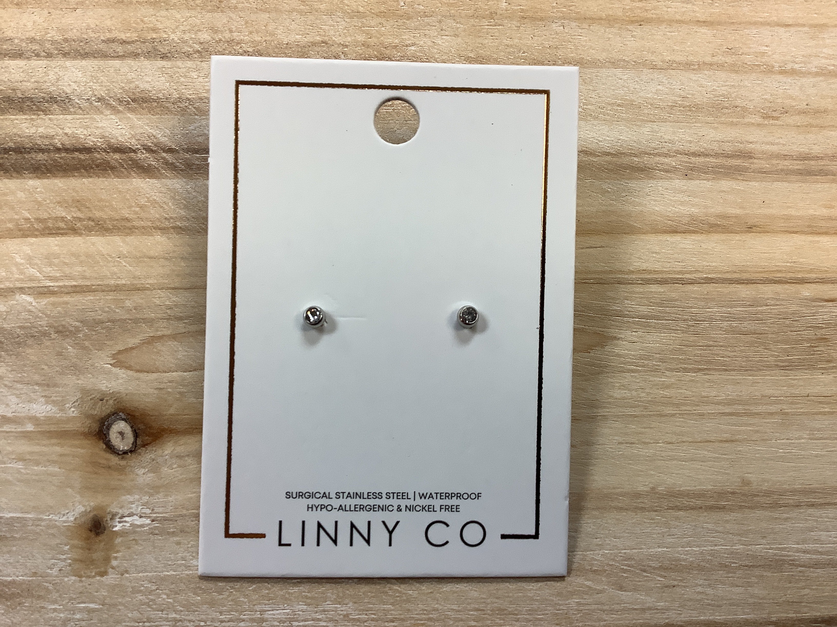 Linny Co Cooper Clear Silver Earrings