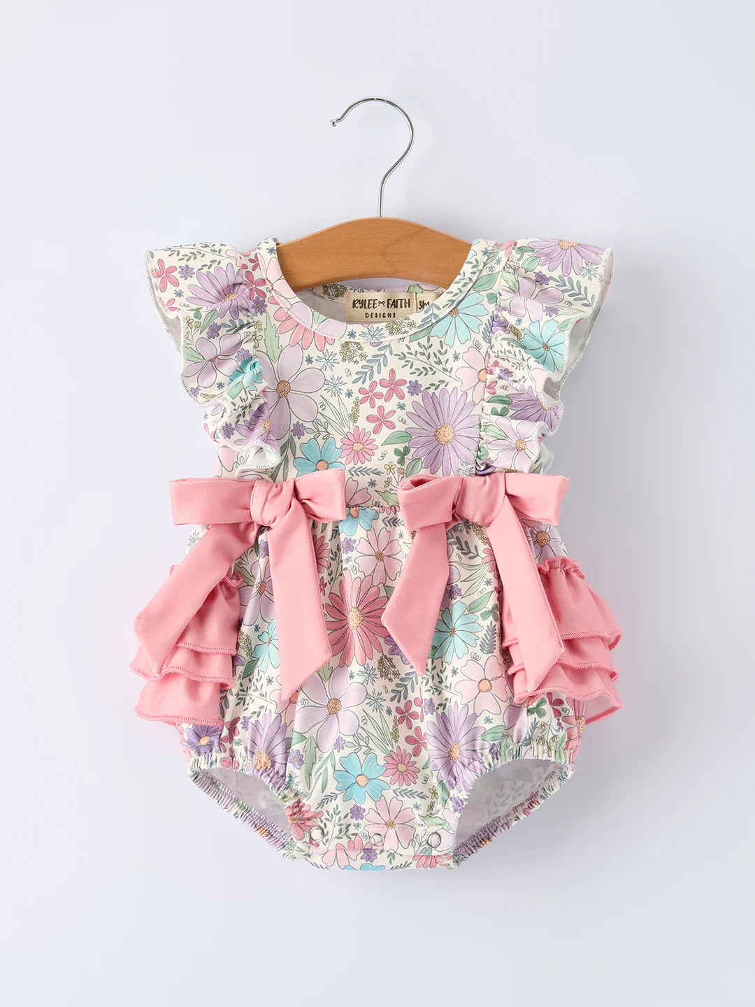 Pink Floral Sleeveless Romper