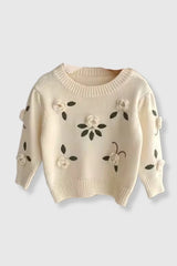 Cream Sweater With Floral Print