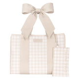 Latte Gingham Bow Tote