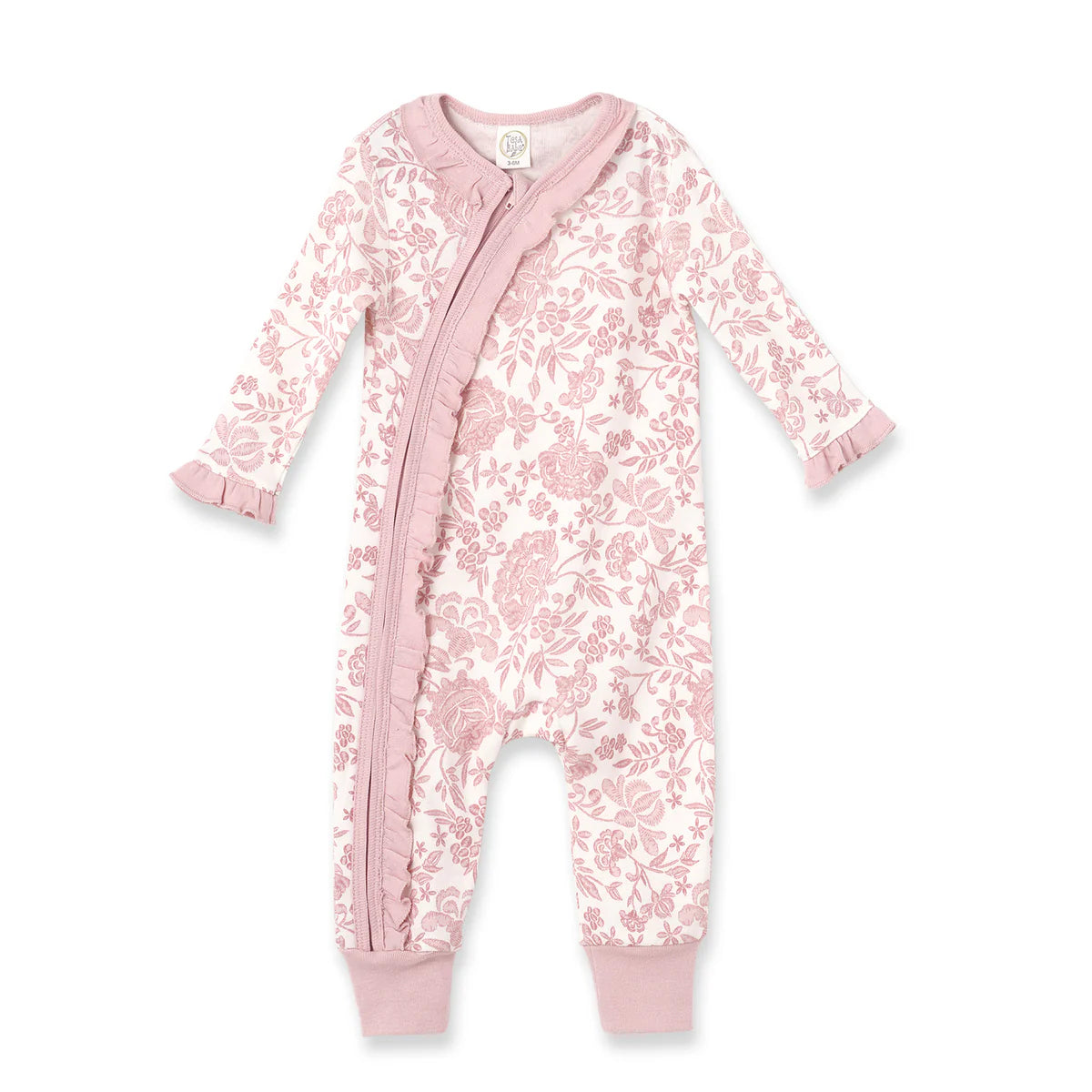 Pink Floral Zippered Romper