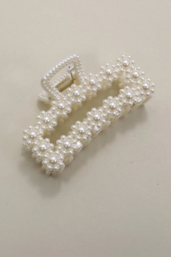 Pearl Hair Clip Flower