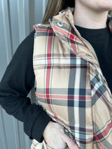 Plaid puffer vest