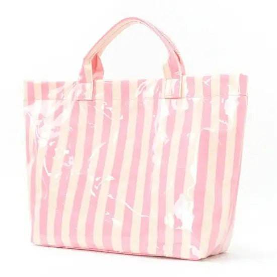 Striped Vinyl Tote Bags