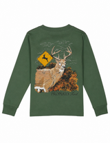 Boys Deer Crossing LS Fern Green Longsleeve Shirt