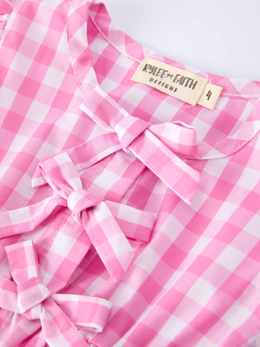 Pink Gingham Smock Romper