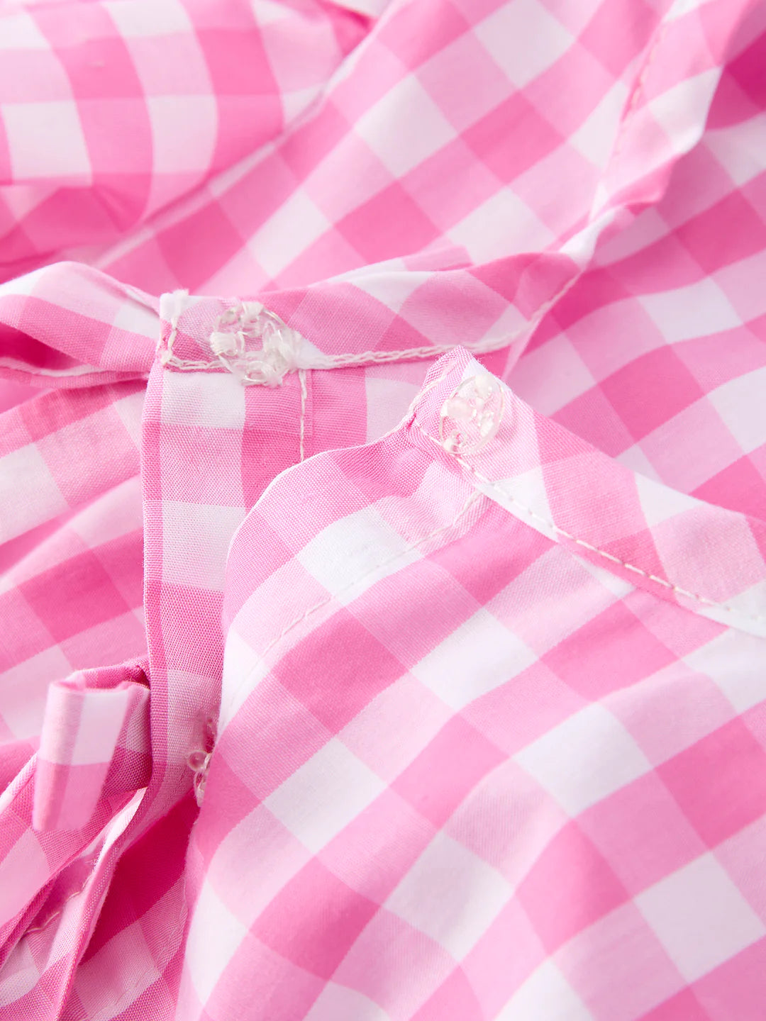 Pink Gingham Smock Romper