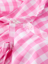 Pink Gingham Smock Romper