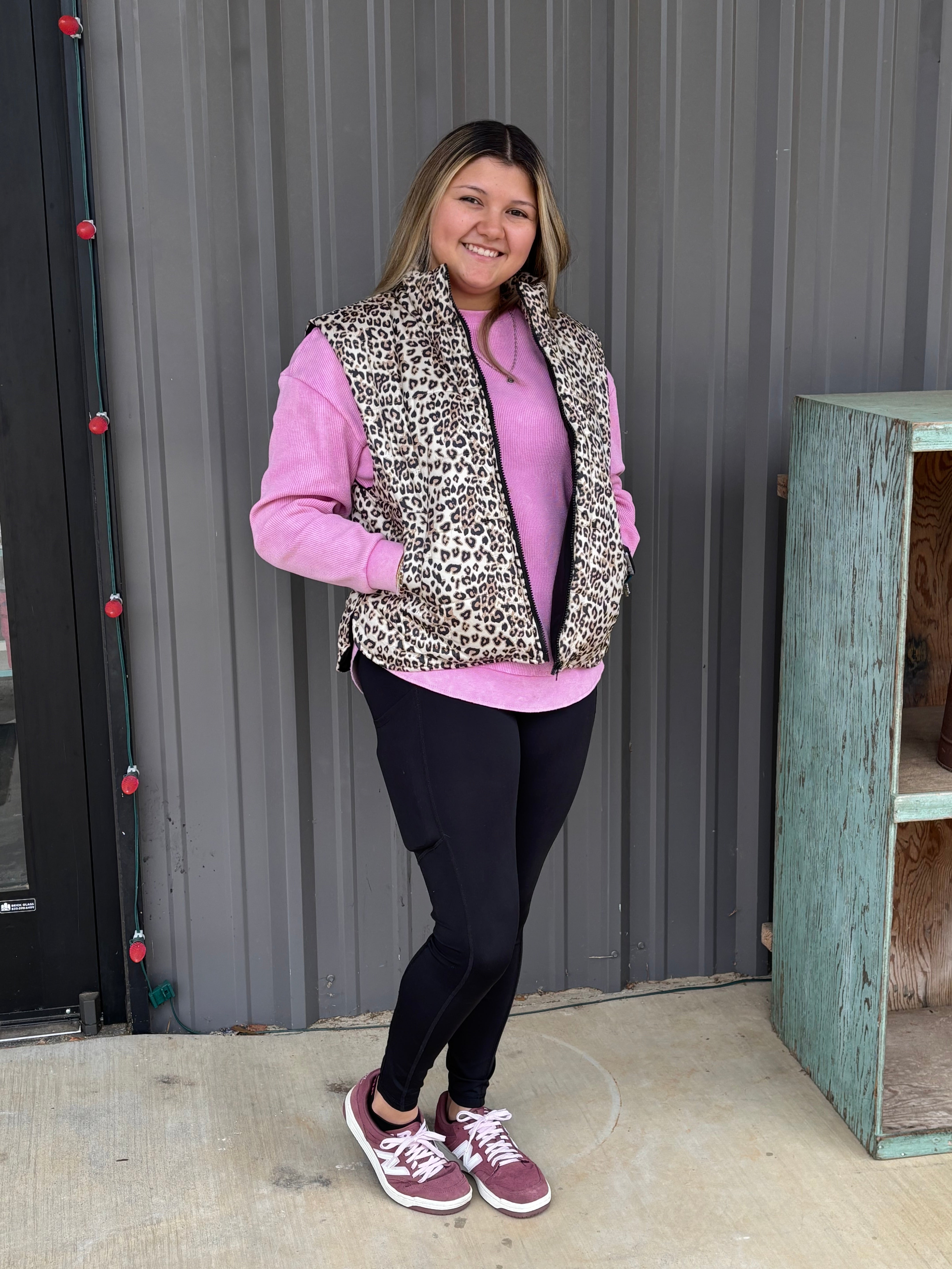 Leopard Print Puffer Vest