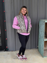 Leopard Print Puffer Vest