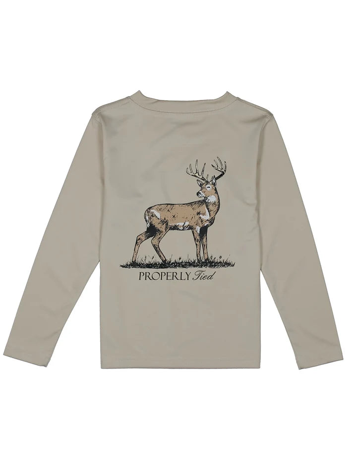 Boys Whitetail LS Linen Tee