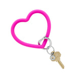 Orchid Pink silicone Heart Keychain