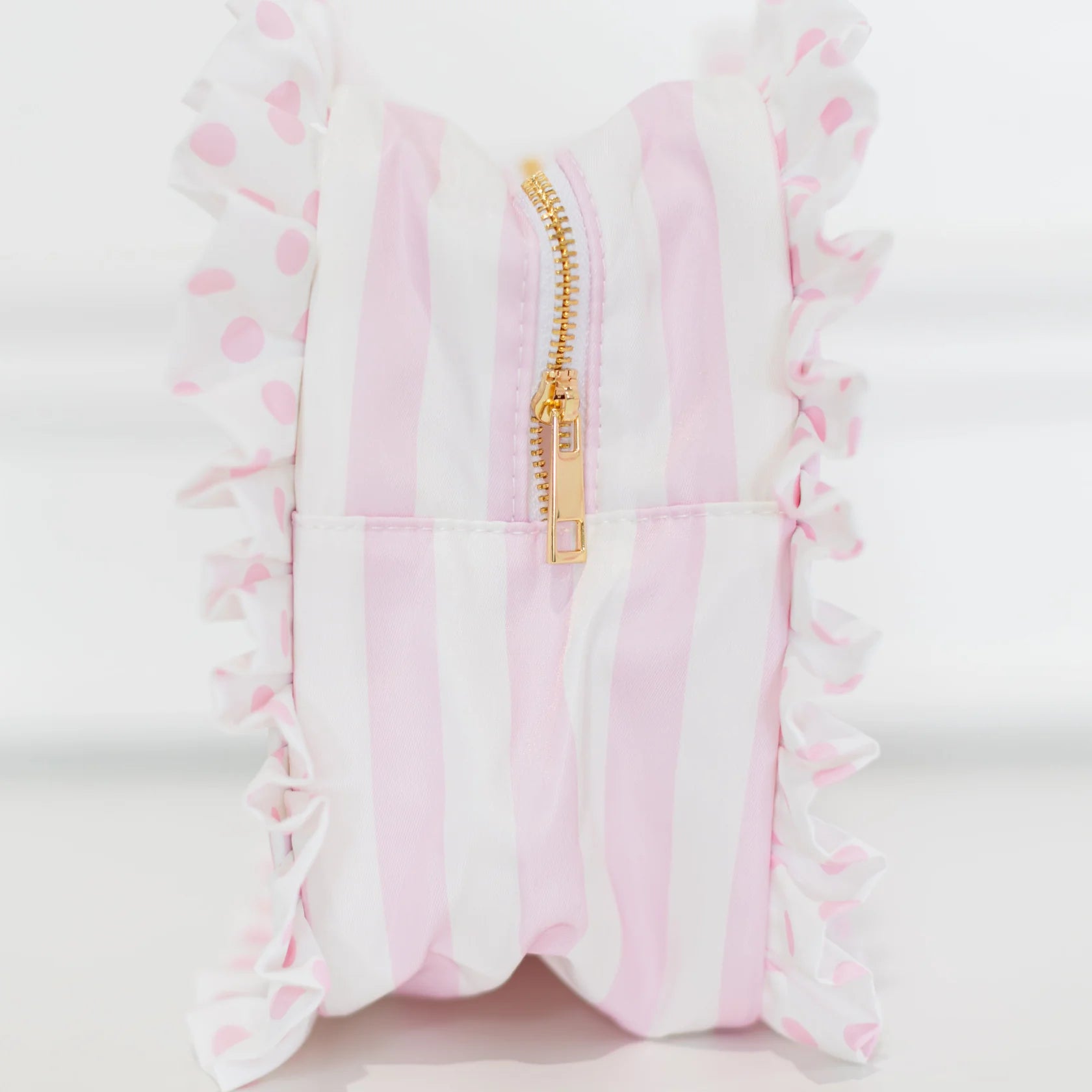 Pink Polka Stripe XL Pouch