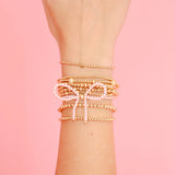 BB Pink Pearl Beaded Bow Bracelet