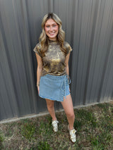 Metallic Mock Neck Top