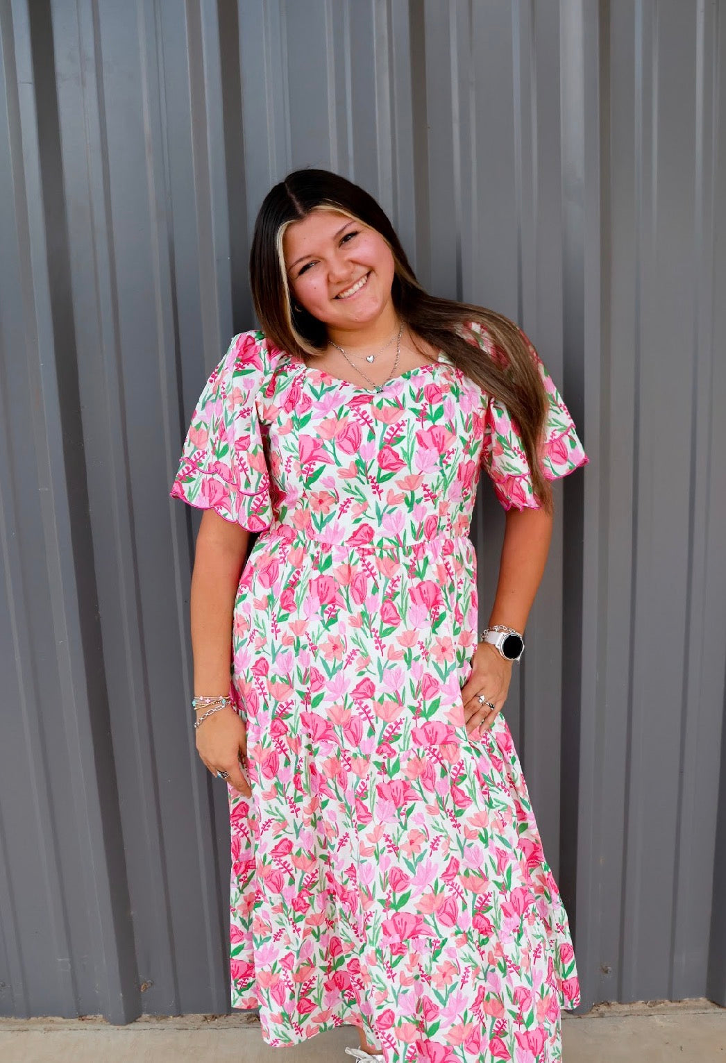 Pink Tulip Maxi Dress