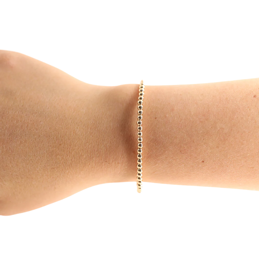BB 3MM Gold Beaded Bracelet
