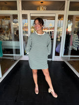 Stripe sleeved dress