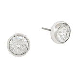Silver 8mm Crystal Post Earring