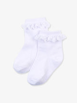 White 3-Pack Ruffle Ankle Socks