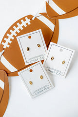Linny Co Football Screwback Earrings