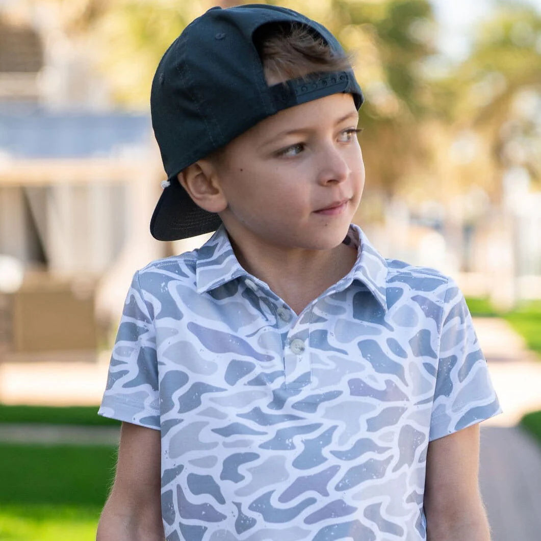 Youth White Camo Youth Polo