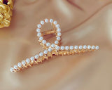 Pearl Gold Oval Claw Clip