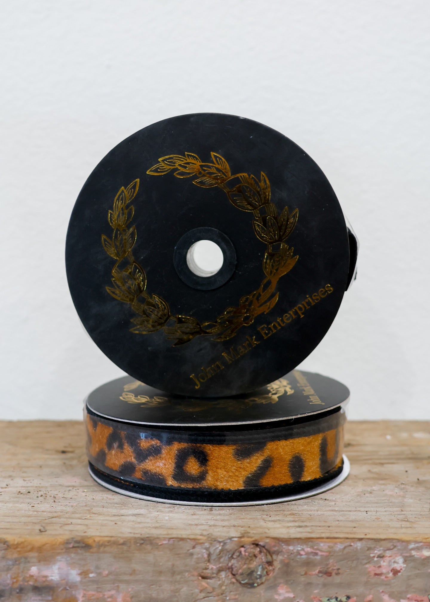 Dupion Fused Leopard Pattern Ribbon