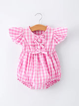 Pink Gingham Smock Romper
