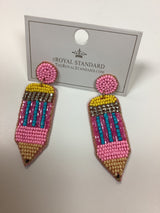 Pink Pencil Earrings
