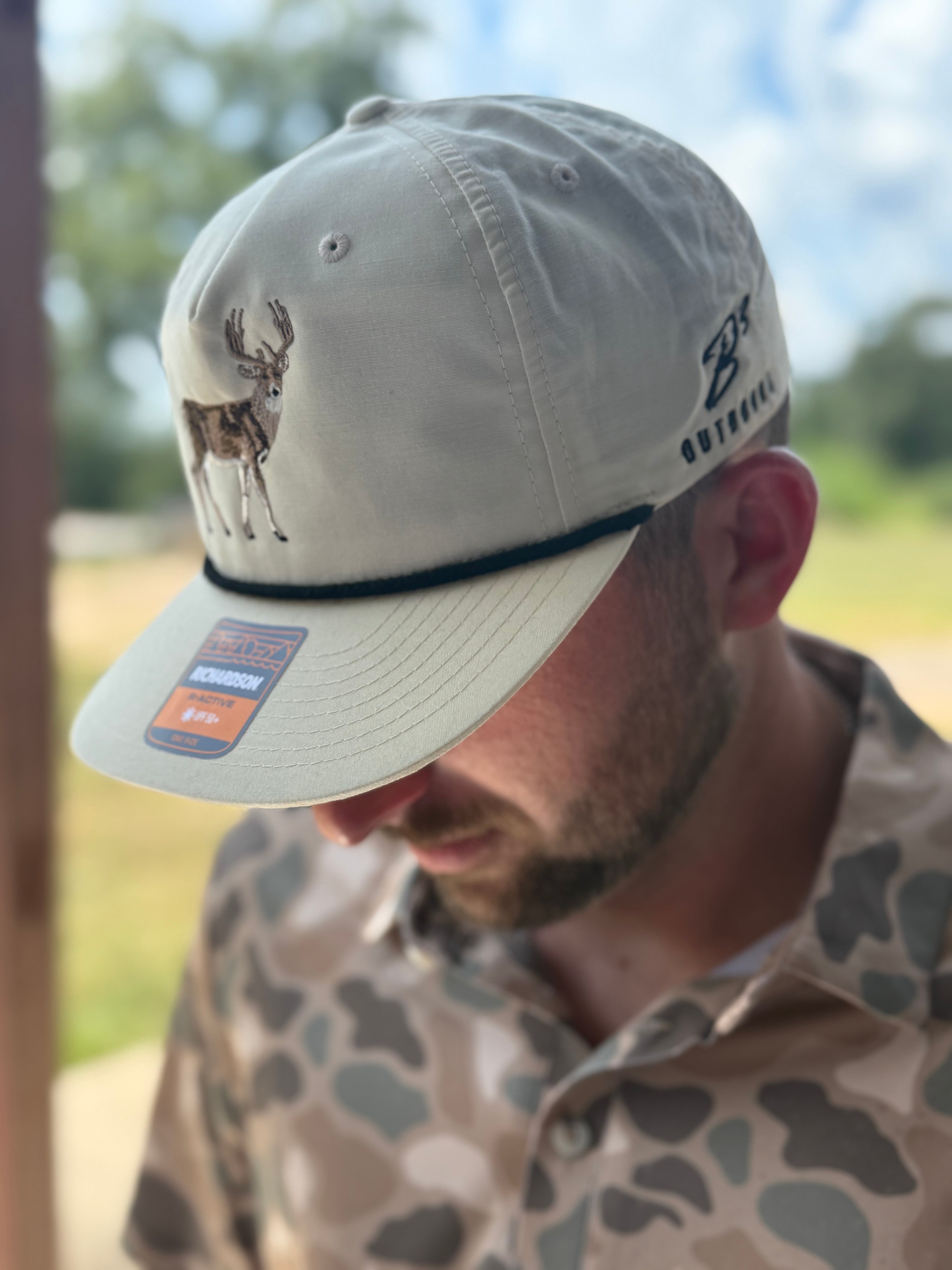 B3 Outdoors White Tail Deer Light Cream Cap