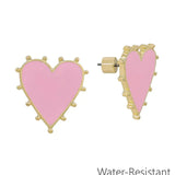 Light Pink Studded Heart Studs