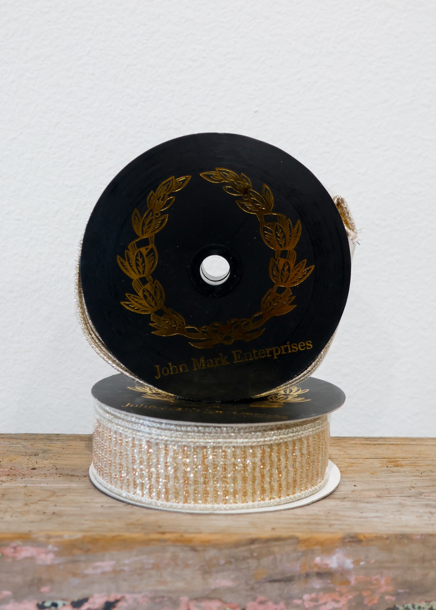 Metallic Square Trim Dupion Gold Ribbon